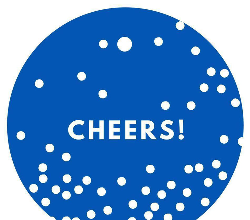 Cheers! Circle Gift Tags, Modern Style-Set of 24-Andaz Press-Royal Blue-