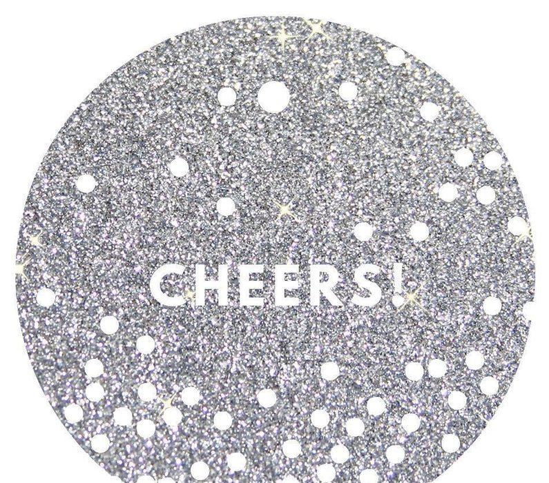Cheers! Circle Gift Tags, Modern Style-Set of 24-Andaz Press-Silver-