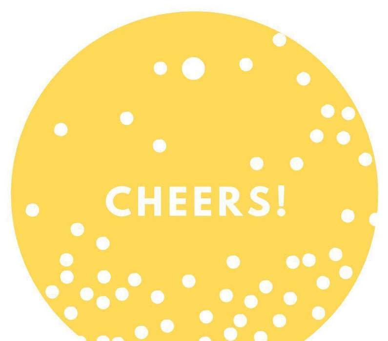 Cheers! Circle Gift Tags, Modern Style-Set of 24-Andaz Press-Yellow-
