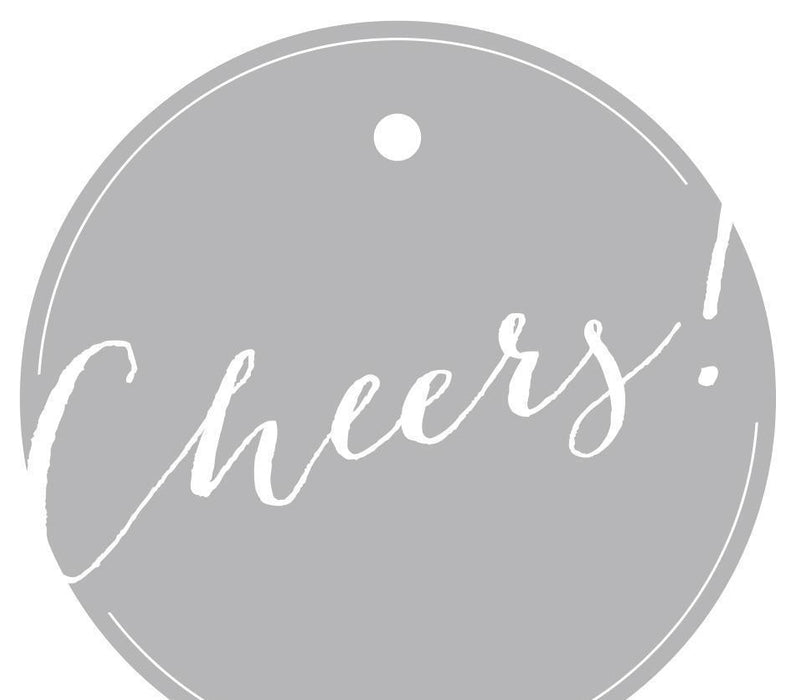 Cheers! Circle Gift Tags, Whimsical Style-Set of 24-Andaz Press-Gray-