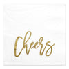 Cheers Funny Cocktail Napkins-Set of 50-Andaz Press-Gold-