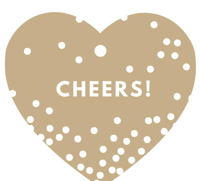 Cheers! Heart Gift Tags, Modern Style-Set of 30-Andaz Press-Tan-