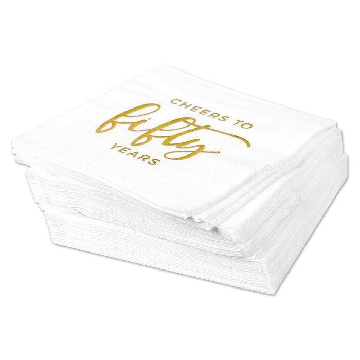 Cheers to Fifty Funny Cocktail Napkins-Set of 50-Andaz Press-