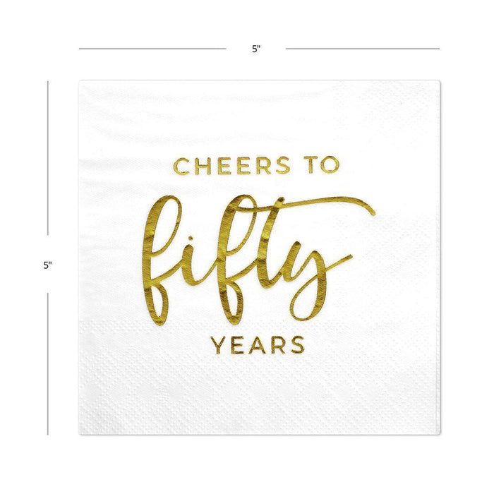 Cheers to Fifty Funny Cocktail Napkins-Set of 50-Andaz Press-