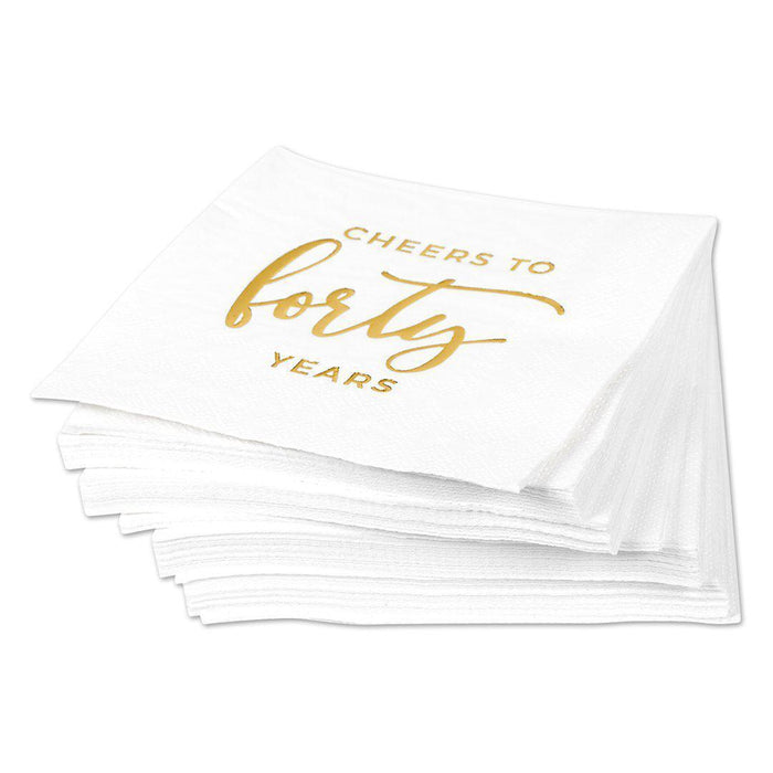 Cheers to Forty Funny Cocktail Napkins-Set of 50-Andaz Press-