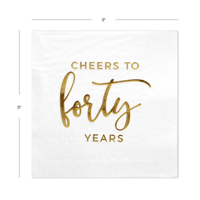 Cheers to Forty Funny Cocktail Napkins-Set of 50-Andaz Press-