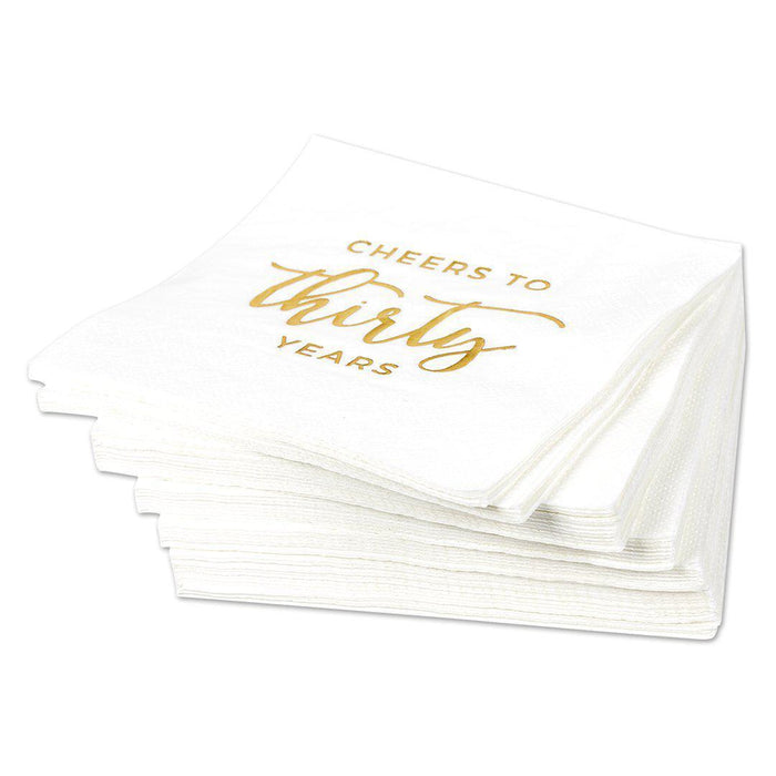 Cheers to Thirty Funny Cocktail Napkins-Set of 50-Andaz Press-