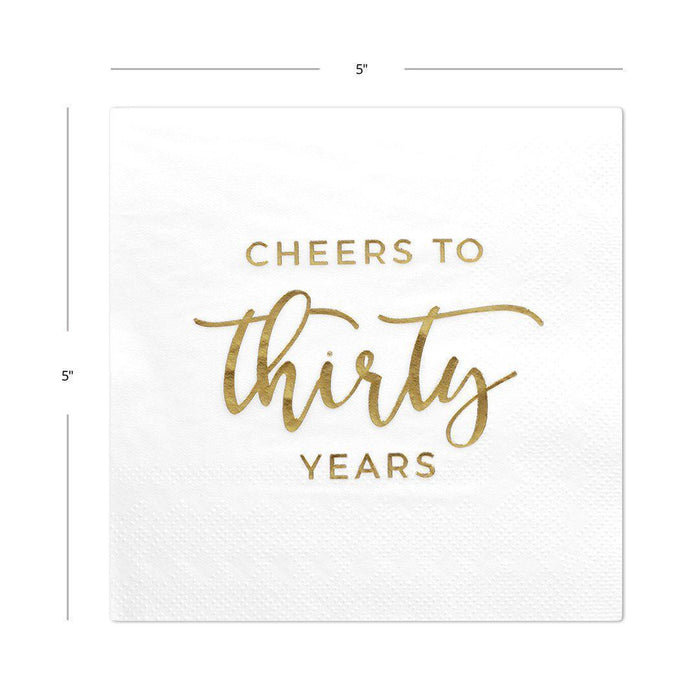 Cheers to Thirty Funny Cocktail Napkins-Set of 50-Andaz Press-