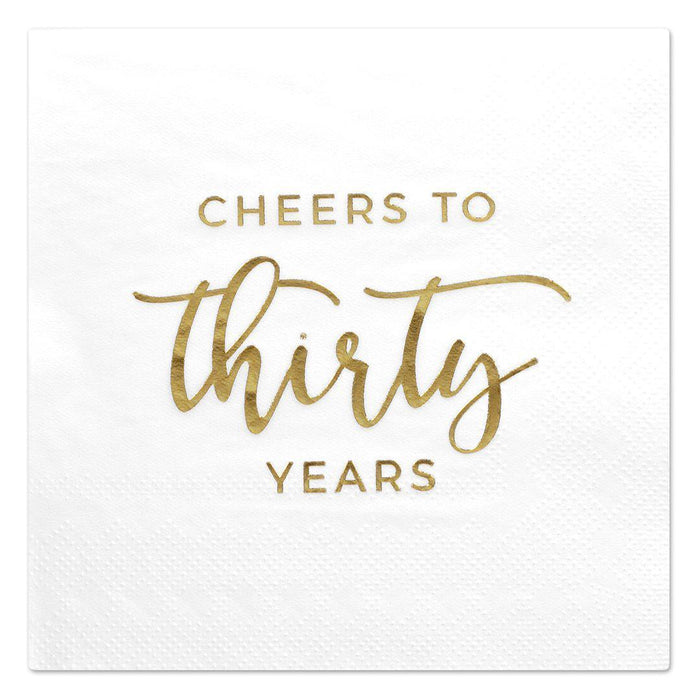 Cheers to Thirty Funny Cocktail Napkins-Set of 50-Andaz Press-