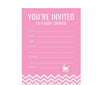 Chevron Baby Shower Blank Invitations-Set of 20-Andaz Press-Bubblegum Pink-