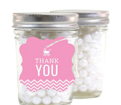 Chevron Baby Shower Fancy Frame Gift Tags-Set of 24-Andaz Press-Bubblegum Pink-