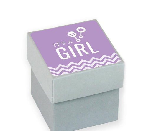Chevron Baby Shower Favor Box DIY Party Favors Kit-Set of 20-Andaz Press-Bubblegum Pink-