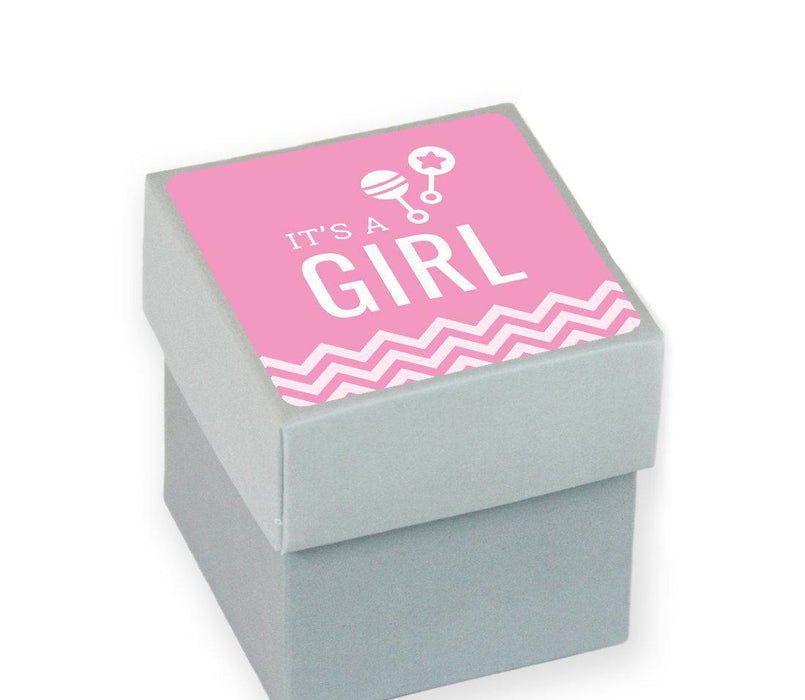 Chevron Baby Shower Favor Box DIY Party Favors Kit-Set of 20-Andaz Press-Bubblegum Pink-