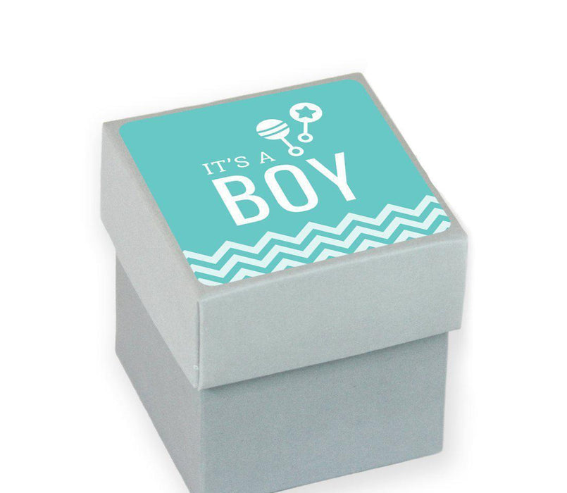 Chevron Baby Shower Favor Box DIY Party Favors Kit-Set of 20-Andaz Press-Diamond Blue-
