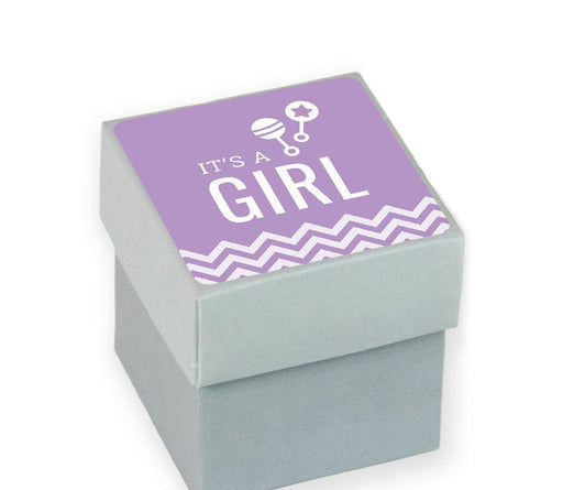 Chevron Baby Shower Favor Box DIY Party Favors Kit-Set of 20-Andaz Press-Lavender-