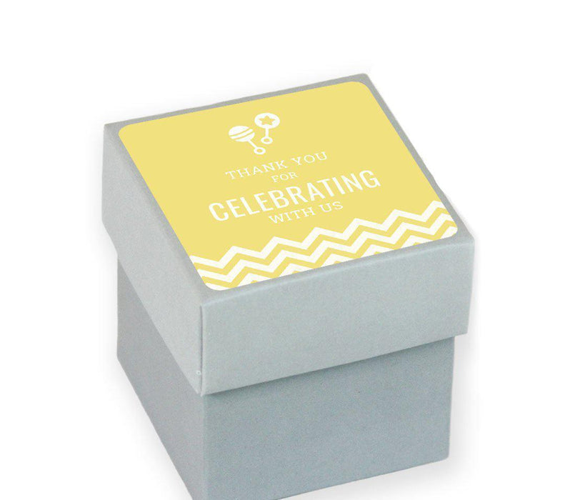 Chevron Baby Shower Favor Box DIY Party Favors Kit-Set of 20-Andaz Press-Yellow-