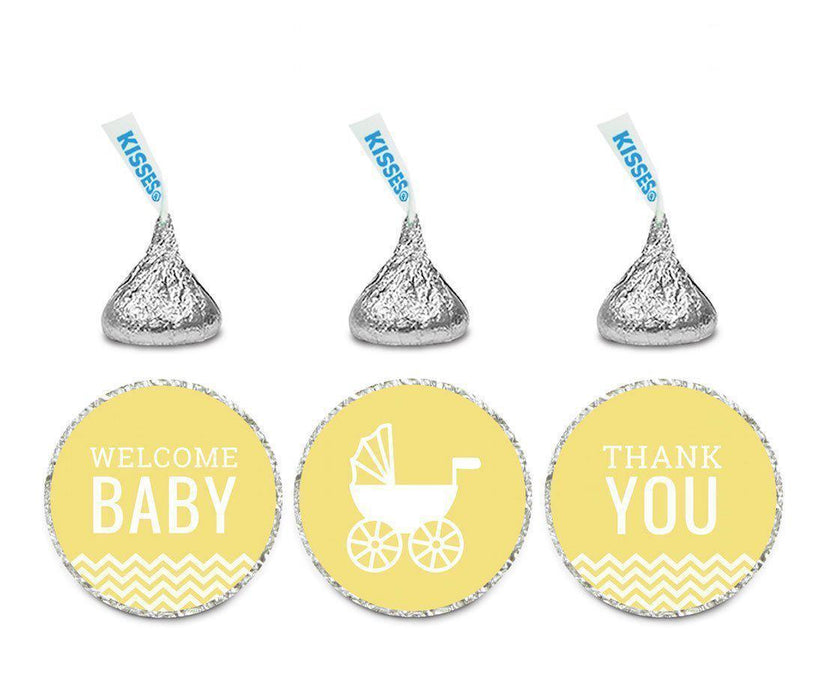 Chevron Baby Shower Hershey's Kisses Stickers-Set of 216-Andaz Press-Bubblegum Pink-Thank You-