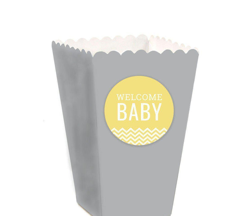 Chevron Baby Shower Popcorn Box DIY Party Favors Kit-Set of 24-Andaz Press-Yellow-