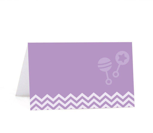 Chevron Baby Shower Table Tent Printable Place Cards-Set of 20-Andaz Press-Lavender-