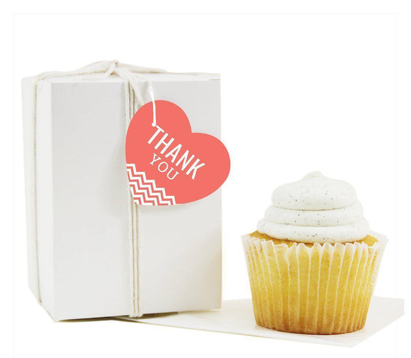 Chevron Heart Gift Tags, Thank You-Set of 30-Andaz Press-Vintage Ivory-
