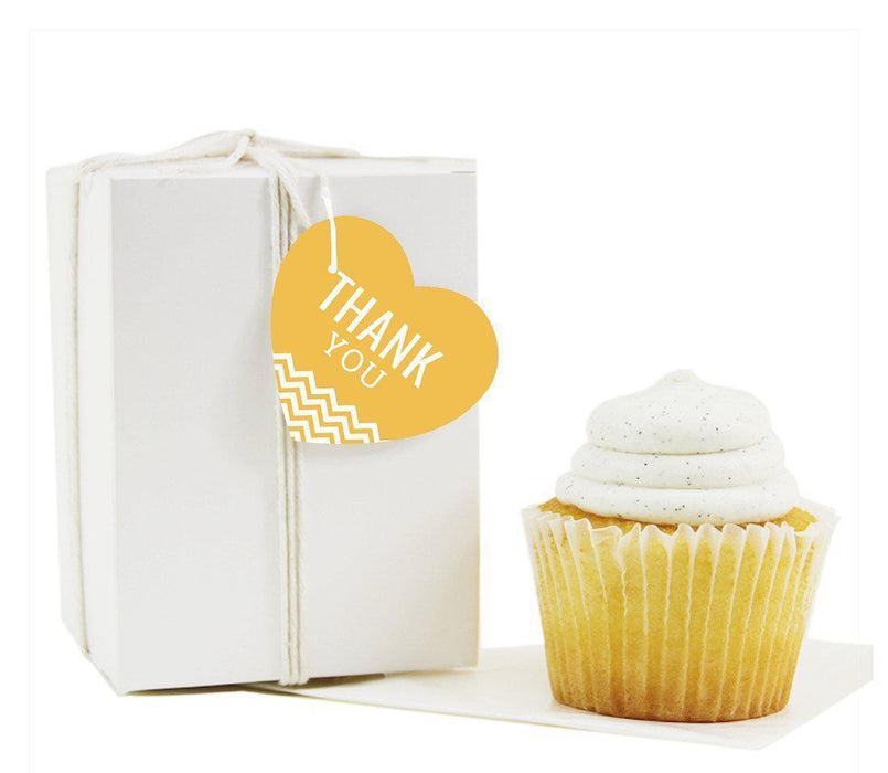 Chevron Heart Gift Tags, Thank You-Set of 30-Andaz Press-Vintage Ivory-