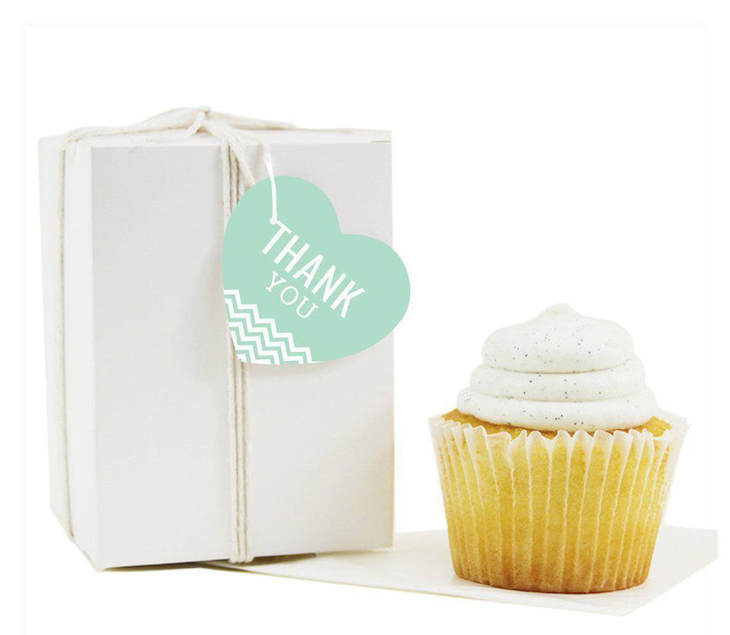 Chevron Heart Gift Tags, Thank You-Set of 30-Andaz Press-Vintage Ivory-