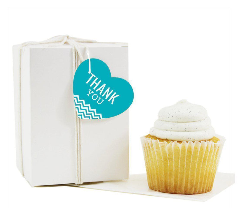 Chevron Heart Gift Tags, Thank You-Set of 30-Andaz Press-Vintage Ivory-