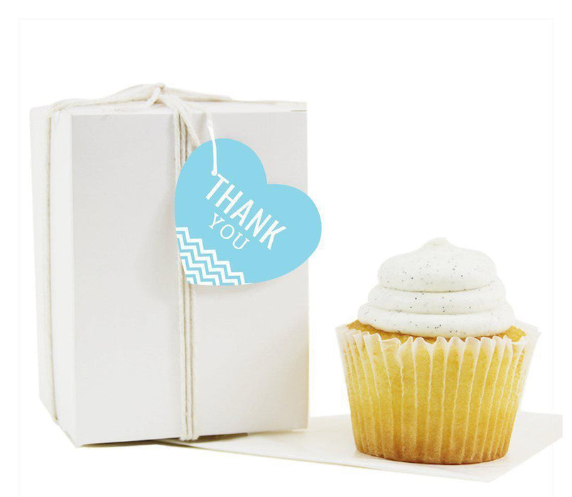 Chevron Heart Gift Tags, Thank You-Set of 30-Andaz Press-Vintage Ivory-