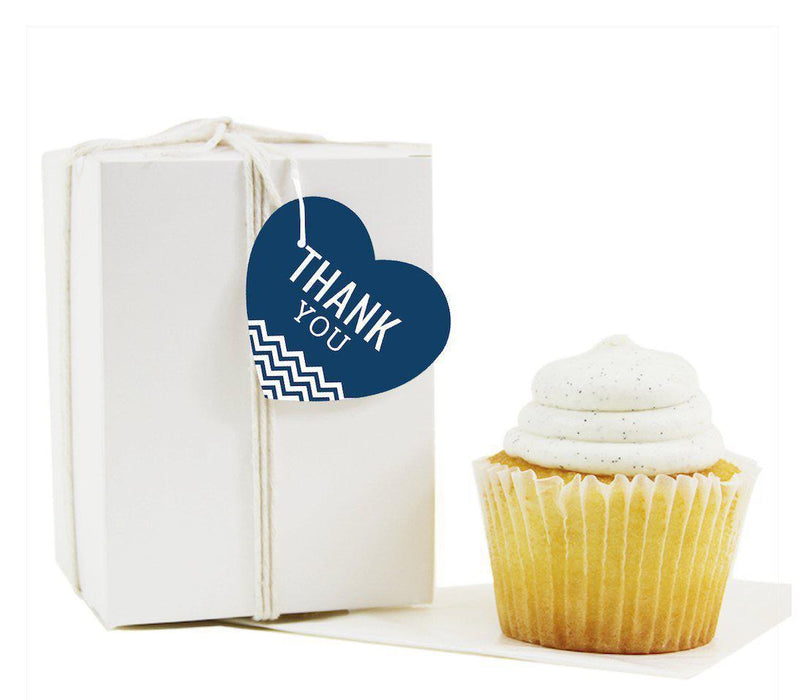 Chevron Heart Gift Tags, Thank You-Set of 30-Andaz Press-Vintage Ivory-