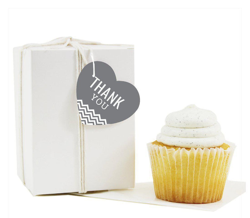 Chevron Heart Gift Tags, Thank You-Set of 30-Andaz Press-Vintage Ivory-