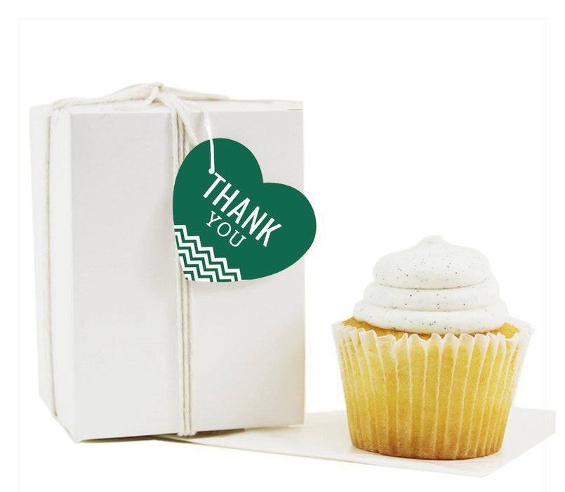 Chevron Heart Gift Tags, Thank You-Set of 30-Andaz Press-Emerald Green-
