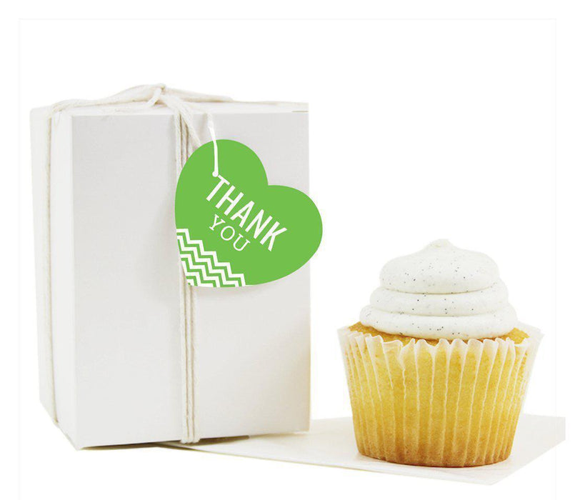 Chevron Heart Gift Tags, Thank You-Set of 30-Andaz Press-Kiwi Green-