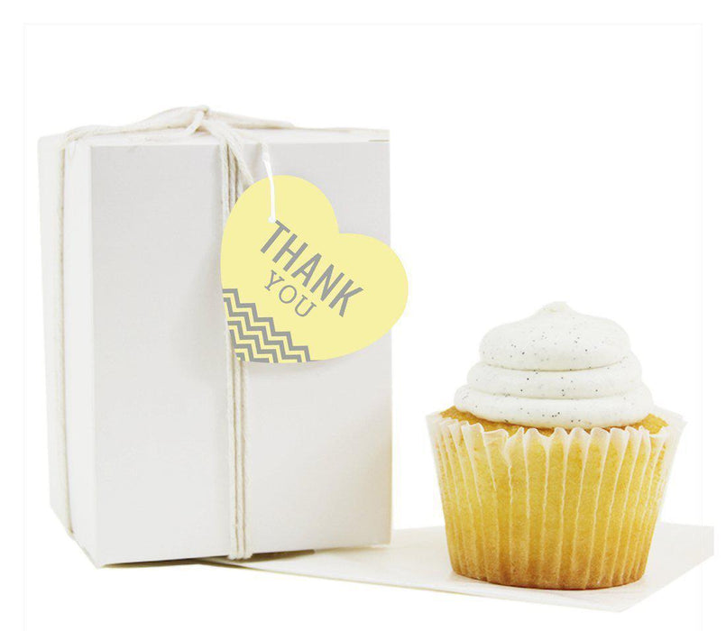 Chevron Heart Gift Tags, Thank You-Set of 30-Andaz Press-Light Yellow-