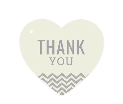 Chevron Heart Gift Tags, Thank You-Set of 30-Andaz Press-Vintage Ivory-