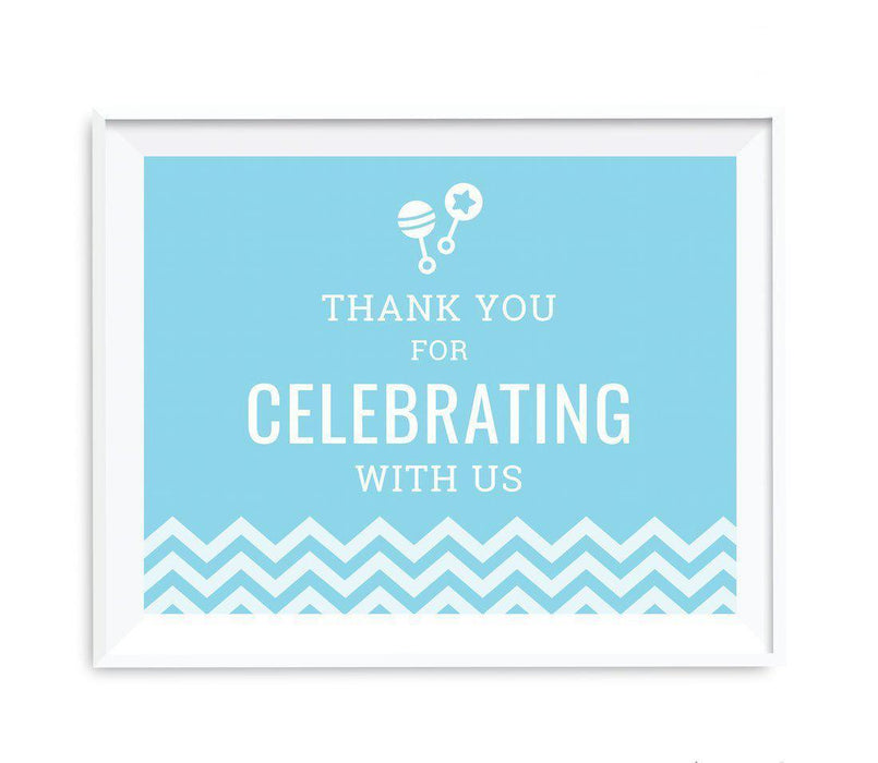 Chevron Print Baby Shower Party Signs-Set of 1-Andaz Press-Bubblegum Pink-Thank You For Celebrating With Us!-