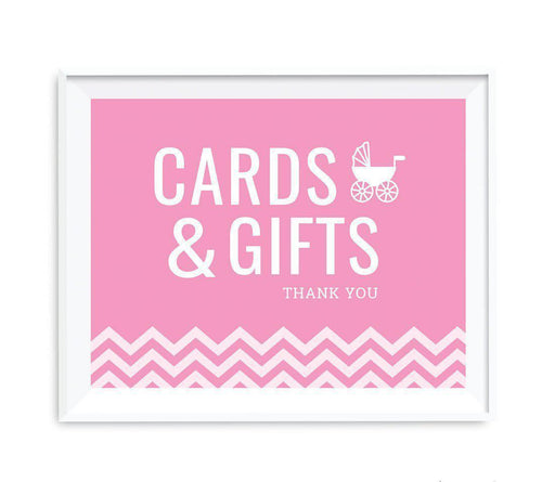 Chevron Print Baby Shower Party Signs-Set of 1-Andaz Press-Bubblegum Pink-Thank You For Celebrating With Us!-