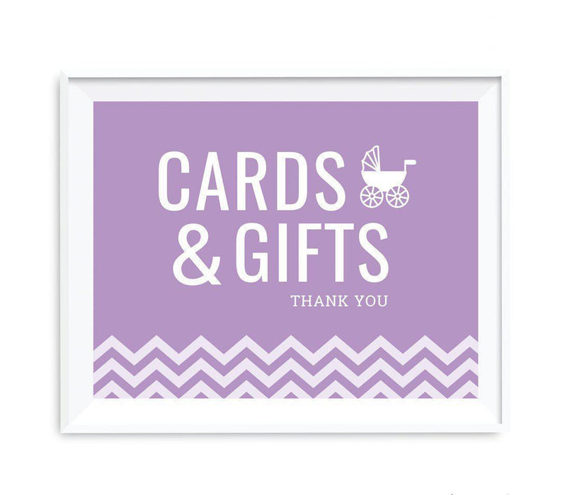 Chevron Print Baby Shower Party Signs-Set of 1-Andaz Press-Lavender-Cards & Gifts-