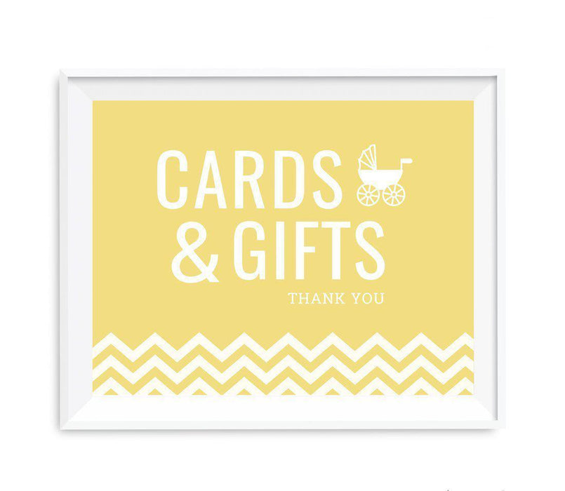 Chevron Print Baby Shower Party Signs-Set of 1-Andaz Press-Yellow-Cards & Gifts-