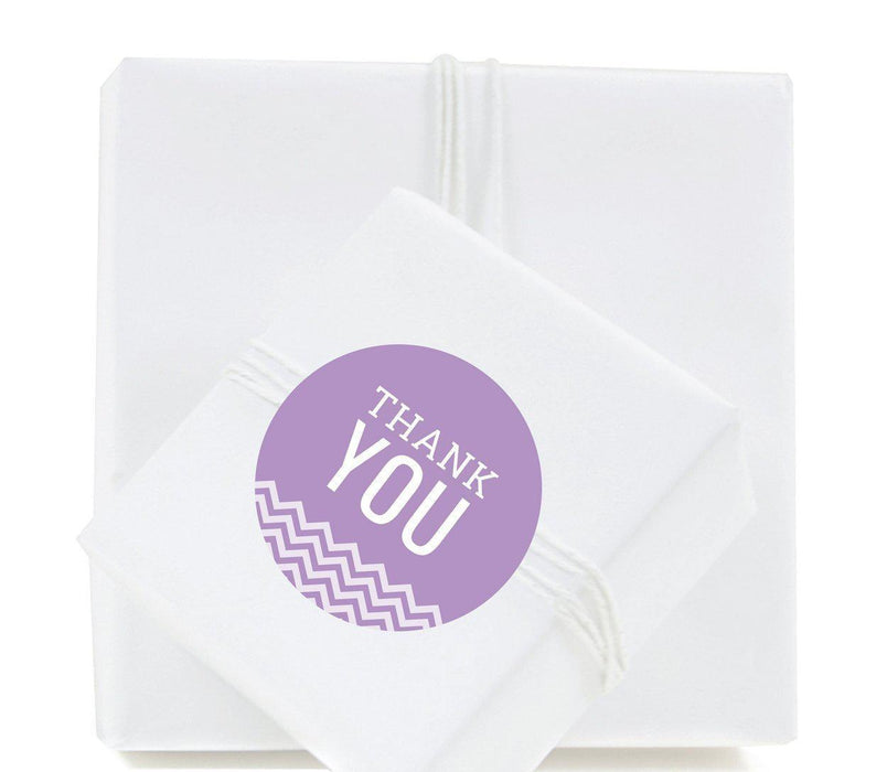 Chevron Round Circle Gift Label Stickers, Thank You-Set of 40-Koyal Wholesale-Lavender-