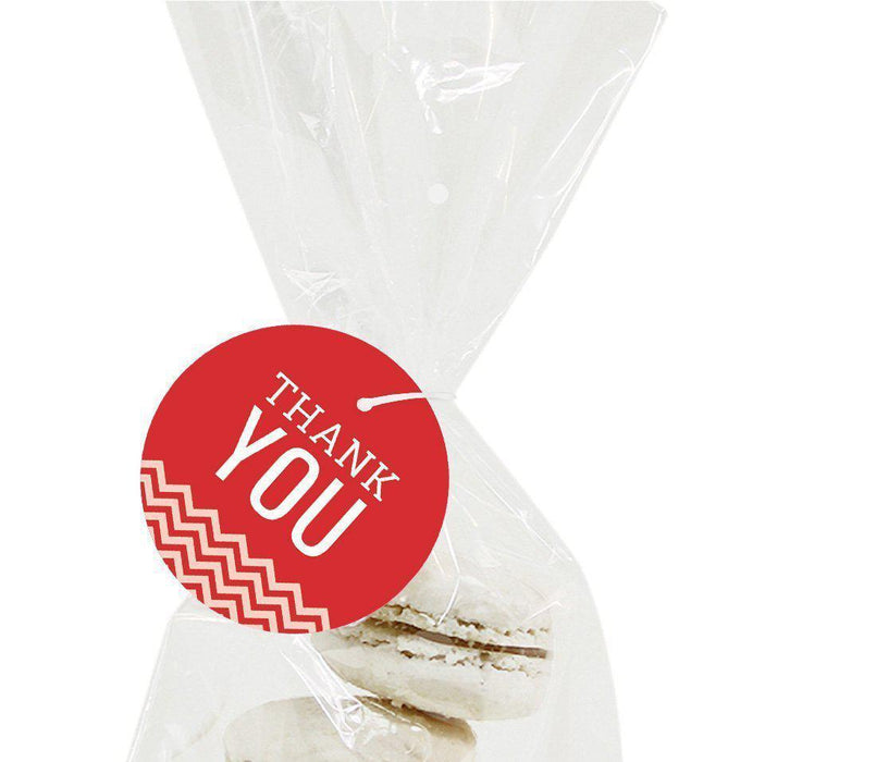Chevron Round Circle Gift Tags, Thank You-Set of 24-Andaz Press-Vintage Ivory-