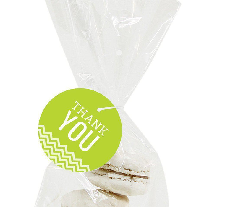 Chevron Round Circle Gift Tags, Thank You-Set of 24-Andaz Press-Vintage Ivory-