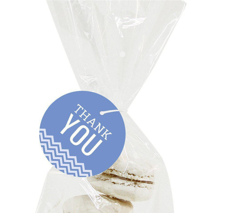 Chevron Round Circle Gift Tags, Thank You-Set of 24-Andaz Press-Vintage Ivory-