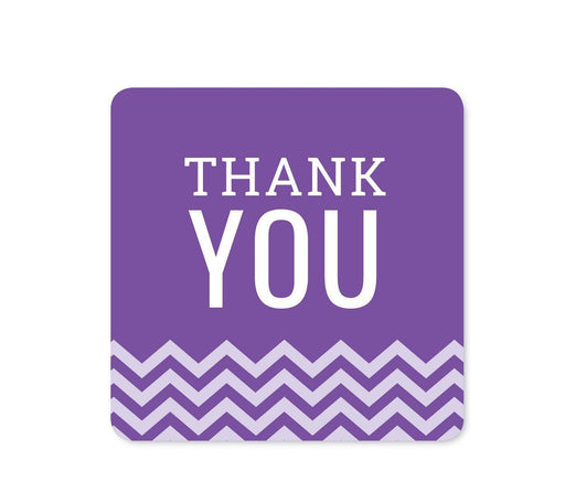 Chevron Square Gift Labels, Thank You-Set of 40-Andaz Press-Royal Purple-