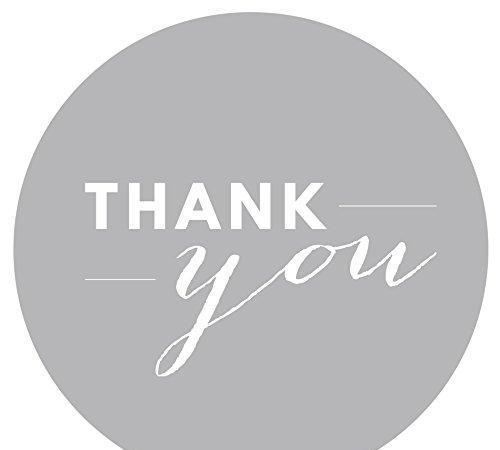 Chic Thank You Circle Favor Labels-Set of 40-Andaz Press-Ivory-