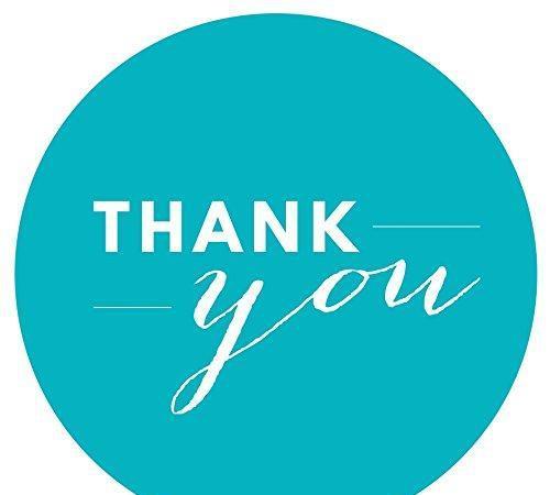 Chic Thank You Circle Favor Labels-Set of 40-Andaz Press-Aqua-