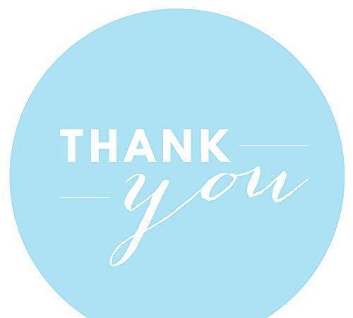 Chic Thank You Circle Favor Labels-Set of 40-Andaz Press-Baby Blue-
