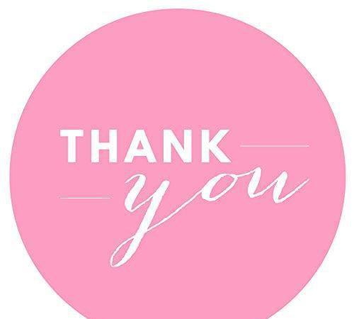 Chic Thank You Circle Favor Labels-Set of 40-Andaz Press-Bubblegum Pink-