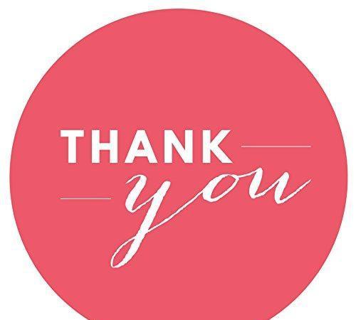 Chic Thank You Circle Favor Labels-Set of 40-Andaz Press-Coral-