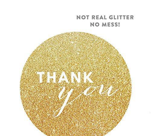 Chic Thank You Circle Favor Labels-Set of 40-Andaz Press-Gold-