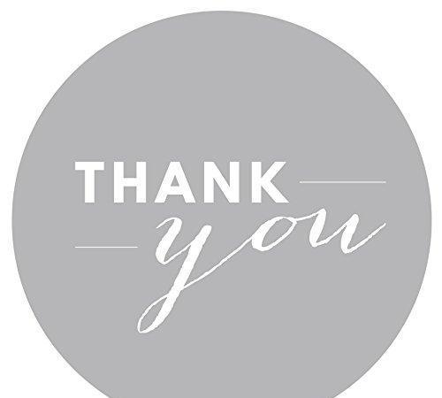 Chic Thank You Circle Favor Labels-Set of 40-Andaz Press-Gray-
